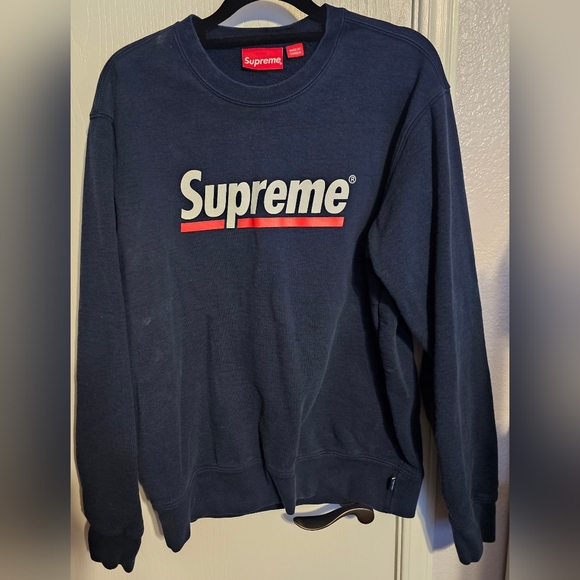 Supreme Other - Supreme Navy Blue Logo Sweatshirt